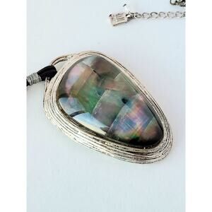 RLM Robert Lee Morrison Soho Abalone Pendant Corded Necklace Vintage